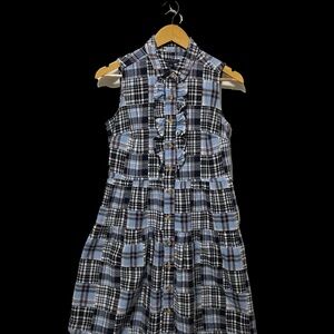 Tommy Hilfiger 4 Blue Plaid Sail Away Dress Button Down Nautical Preppy American